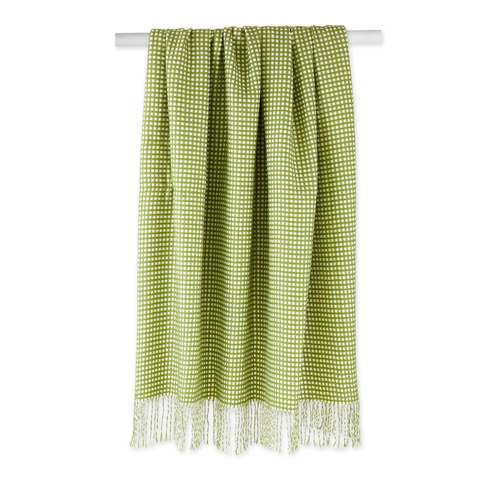 DII® Antique Green & White Waffle Knit Throw